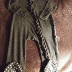 Posh Peanut Gray zippered footie
